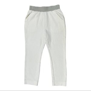 Varley Brymhurst Textured Pants Ivory Sweatpants Small Straight Leg Loungewear